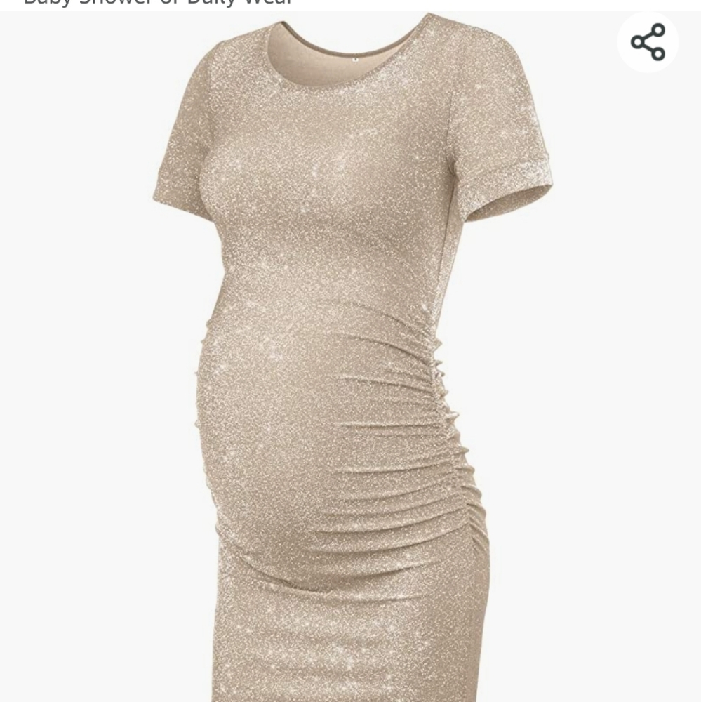 KIM S Glitter Maternity Dress Photoshoot Bodycon Dresses for Baby Shower Etc